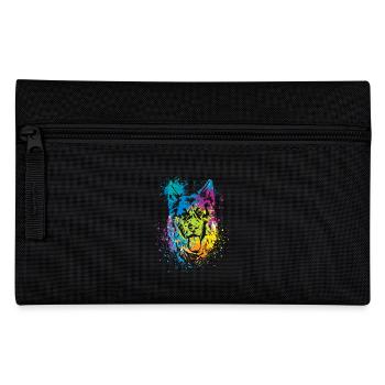 colorful splash art dog lover German shepherd - Federtasche - Schwarz - Vorne