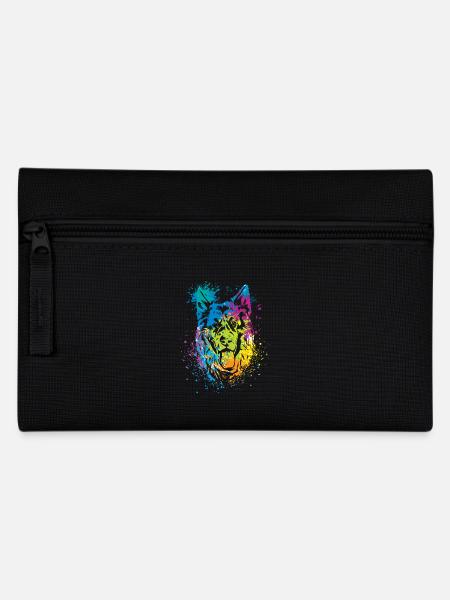 colorful splash art dog lover German shepherd - Federtasche - Schwarz