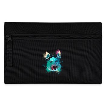 Colorful Splash Art Dog Lover Siberian Husky - Pencil Case - black - Front