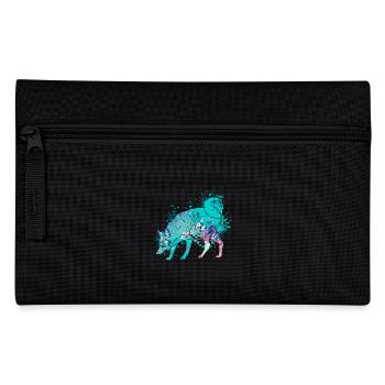 Colorful Splash Art Dog Lover Siberian Husky - Pencil Case - black - Front