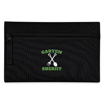 Gärtner Hobbygärtner Landschaftsbau Garten Sheriff - Federtasche - Schwarz - Vorne