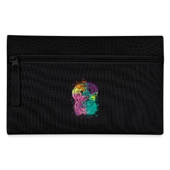 Colorful Splash Art Dog Lover Yorkie - Pencil Case - black - Front