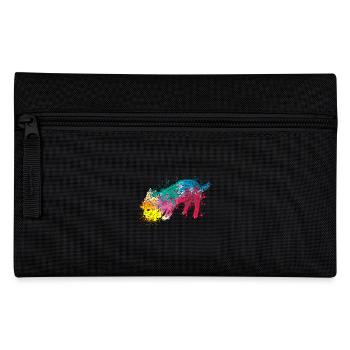 Colorful Splash Art Dog Lover Yorkie - Pencil Case - black - Front