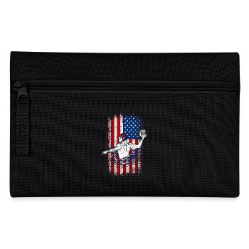 4th of July Usa american flag water polo - Pencil Case - black - Front