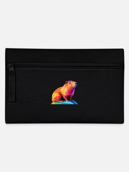 Capybara Low Polygon Design - Federtasche - Schwarz