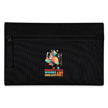 Digitale Kunst - Federtasche - Schwarz - Vorne