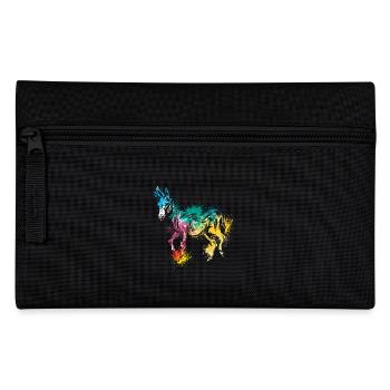 Colerfull Splash Art Farm animals donkey - Federtasche - Schwarz - Vorne