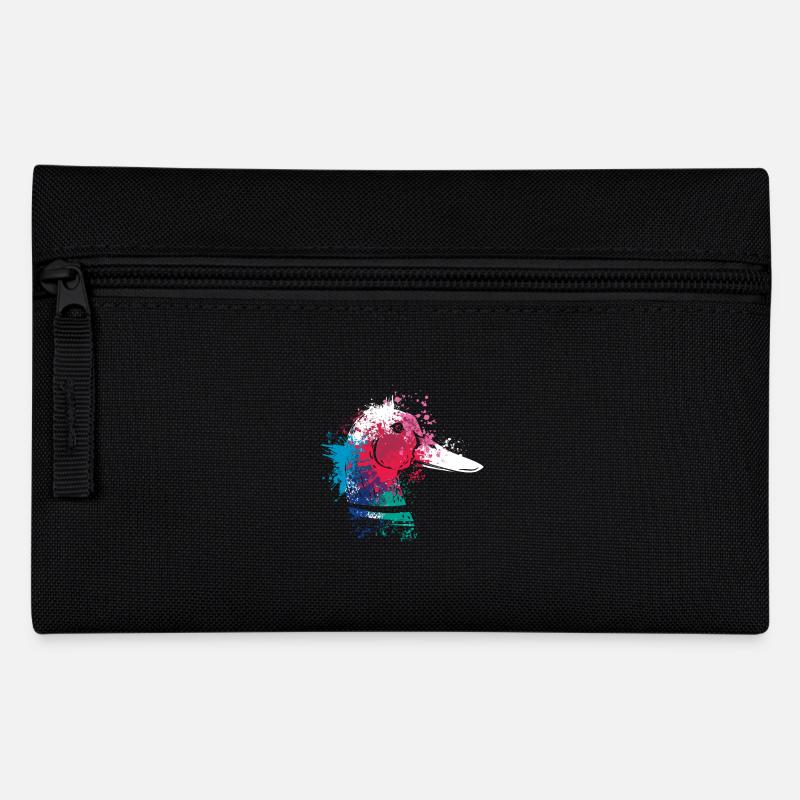 Colerfull Splash Art Farm animals Duck Head - Federtasche - Schwarz