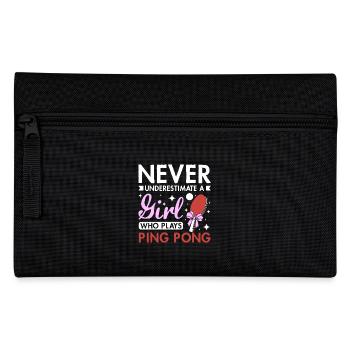 Never underestimate a girl who plays ping pong - Federtasche - Schwarz - Vorne