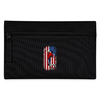 Joueur de badminton américain drapeau américain 4 juillet - Trousse - noir - Devant