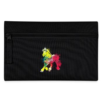 Colorful Splash Art Farm animals pony - Federtasche - Schwarz - Vorne