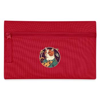 chat avec des tranches de pizza - Trousse - rouge - Devant