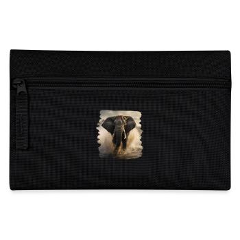 Elephant realistic elephant - Pencil Case - black - Front
