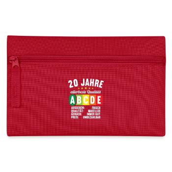 Lebensmittelampel Score 20 Jahre 20 Geburtstag - Federtasche - Rot - Vorne