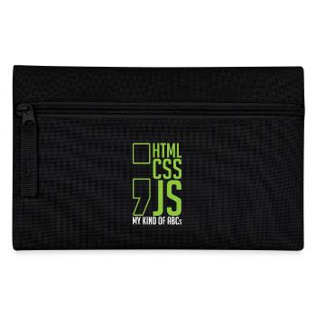 web developer gift html css js my kind of - Pencil Case - black - Front