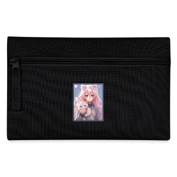 Kawaii Girl Anime Manga Girl Cat - Trousse - noir - Devant