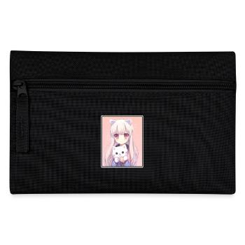 Kawaii Girl Anime Manga Girl Cat - Trousse - noir - Devant