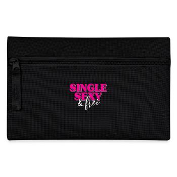Single Sexy Frei Stolz Flirten Trennung Liebe Solo - Federtasche - Schwarz - Vorne