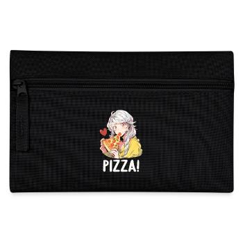 Pizza Lover Young Girl Anime Manga Pizza - Pencil Case - black - Front