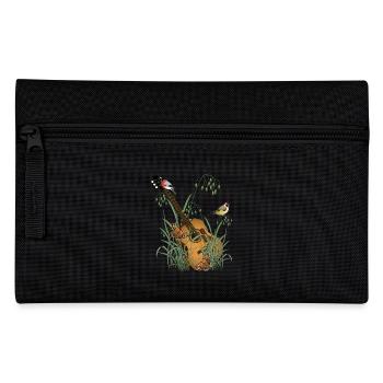 Guitare dans l’herbe avec des oiseaux - Trousse - noir - Devant