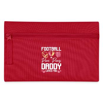 Pregnancy Football or pom poms daddy loves you - Pencil Case - red - Front