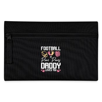 Pregnancy Football or pom poms daddy loves you - Federtasche - Schwarz - Vorne