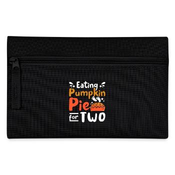 Pregnancy Thanksgiving Eating pumpkin pie for two - Federtasche - Schwarz - Vorne