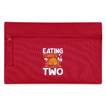 Pregnancy Thanksgiving Eating turkey for two - Pencil Case - red - Front