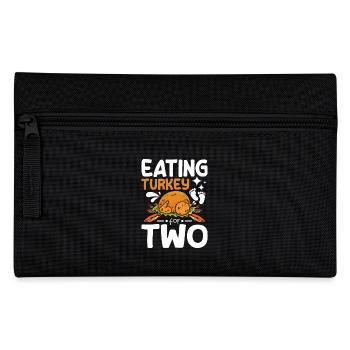 Pregnancy Thanksgiving Eating turkey for two - Federtasche - Schwarz - Vorne