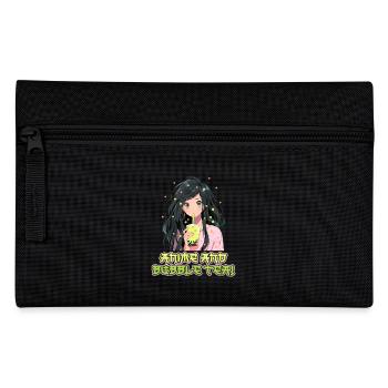 Anime and Boba Bubble Tea - Pencil Case - black - Front