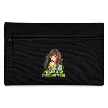 Anime and Boba Bubble Tea - Pencil Case - black - Front