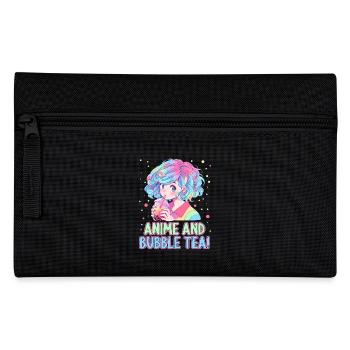 Anime and Boba Bubble Tea - Pencil Case - black - Front