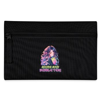 Anime and Boba Bubble Tea - Pencil Case - black - Front
