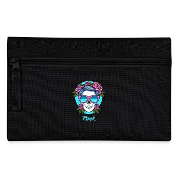 Punk Totenkopf und Rosen - Federtasche - Schwarz - Vorne