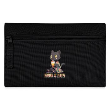 Boba and Cats Katze die Bubble Tee Mädchen Anime - Federtasche - Schwarz - Vorne