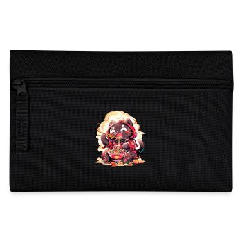 Anime Manga Kawaii Cat Eats Ramen Noodles - Trousse - noir - Devant