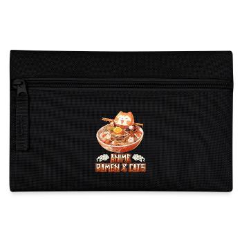 Anime Manga Kawaii Cat Eats Ramen Noodles - Trousse - noir - Devant