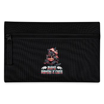 Anime Manga Kawaii Cat Eats Ramen Noodles - Trousse - noir - Devant