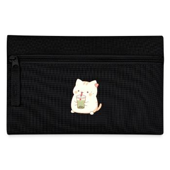 Boba and Cats Katze die Bubble Tee trinkt Anime - Federtasche - Schwarz - Vorne
