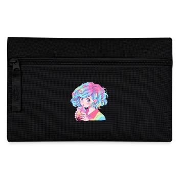 Anime and Boba Bubble Tea - Pencil Case - black - Front