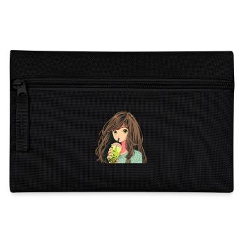 Anime and Boba Bubble Tea - Pencil Case - black - Front