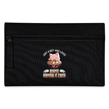 Just a Boy who loves Anime Ramen and Cats - Pencil Case - black - Front