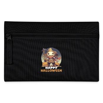 Lustige Halloween Kürbis Vogelscheuche Design - Federtasche - Schwarz - Vorne