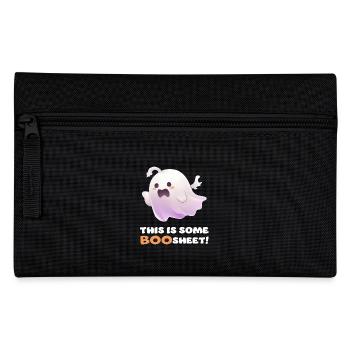 Funny Boo Sheet Saying Cute Halloween Ghost - Pencil Case - black - Front