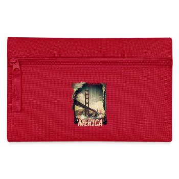Vintage Golden Gate Bridge Merica USA Roadtrip - Federtasche - Rot - Vorne