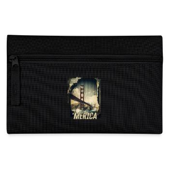 Vintage Golden Gate Bridge Merica USA Road Trip - Pencil Case - black - Front