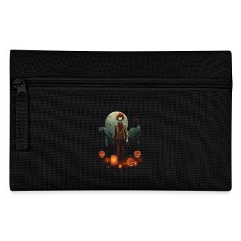 Clown effrayant avec des citrouilles devant la lune halloween - Trousse - noir - Devant