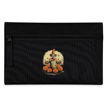 Spooky Clown With Moon And Pumpkins Halloween - Pencil Case - black - Front