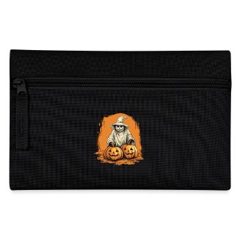 Spooky Ghost with Pumpkins Halloween Design - Pencil Case - black - Front