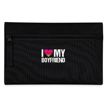 I Love My Boyfriend Heart My Boyfriend Vintage Bf - Pencil Case - black - Front